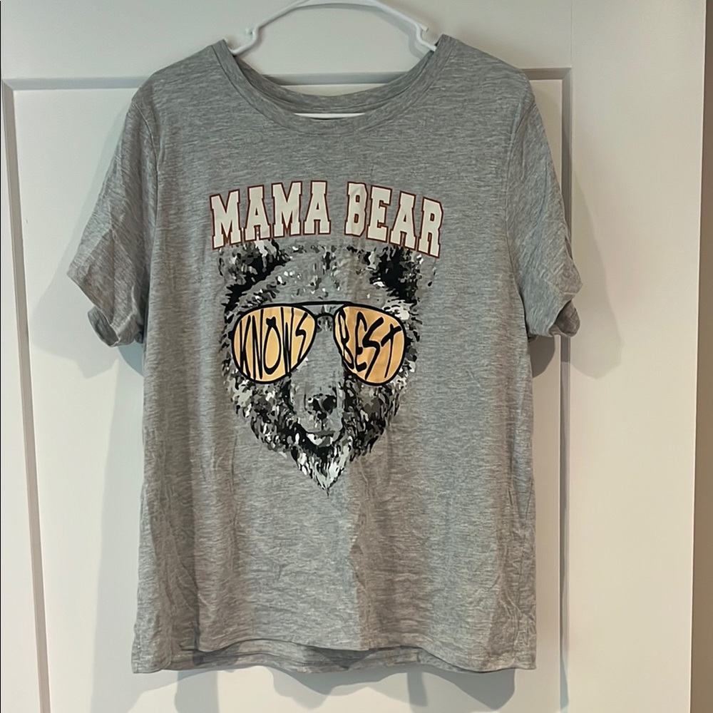 Zoe + Liv Gray Mama Bear Short Sleeve Tee